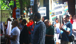 Բողոքի ցույց Մադրիդում` Հունգարիայի դեսպանատան առջև